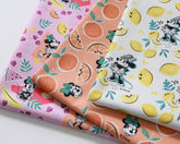 Disney Minnie Fruits Lemon Orange Banana Cotton Antibiosis Fabric printed in Korea by the Half Yard